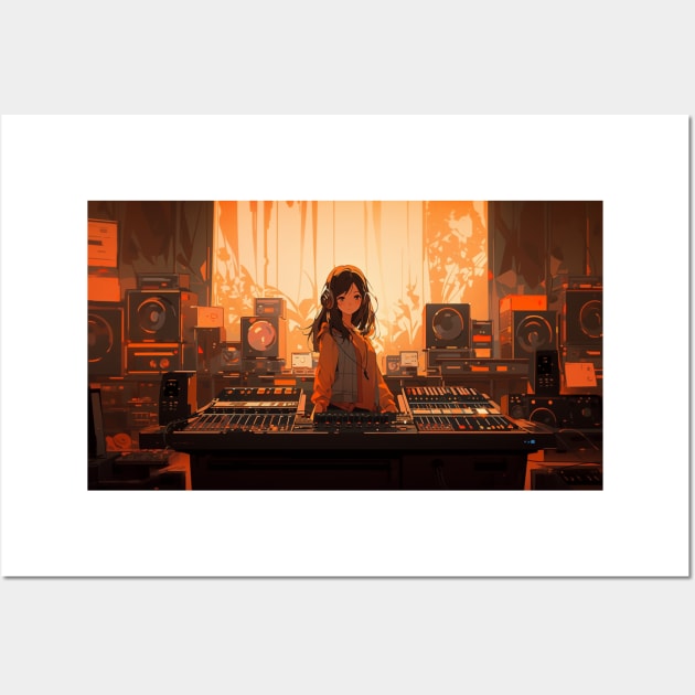 Lofi Girl In The Studio Deep House Wall Art by Nightarcade